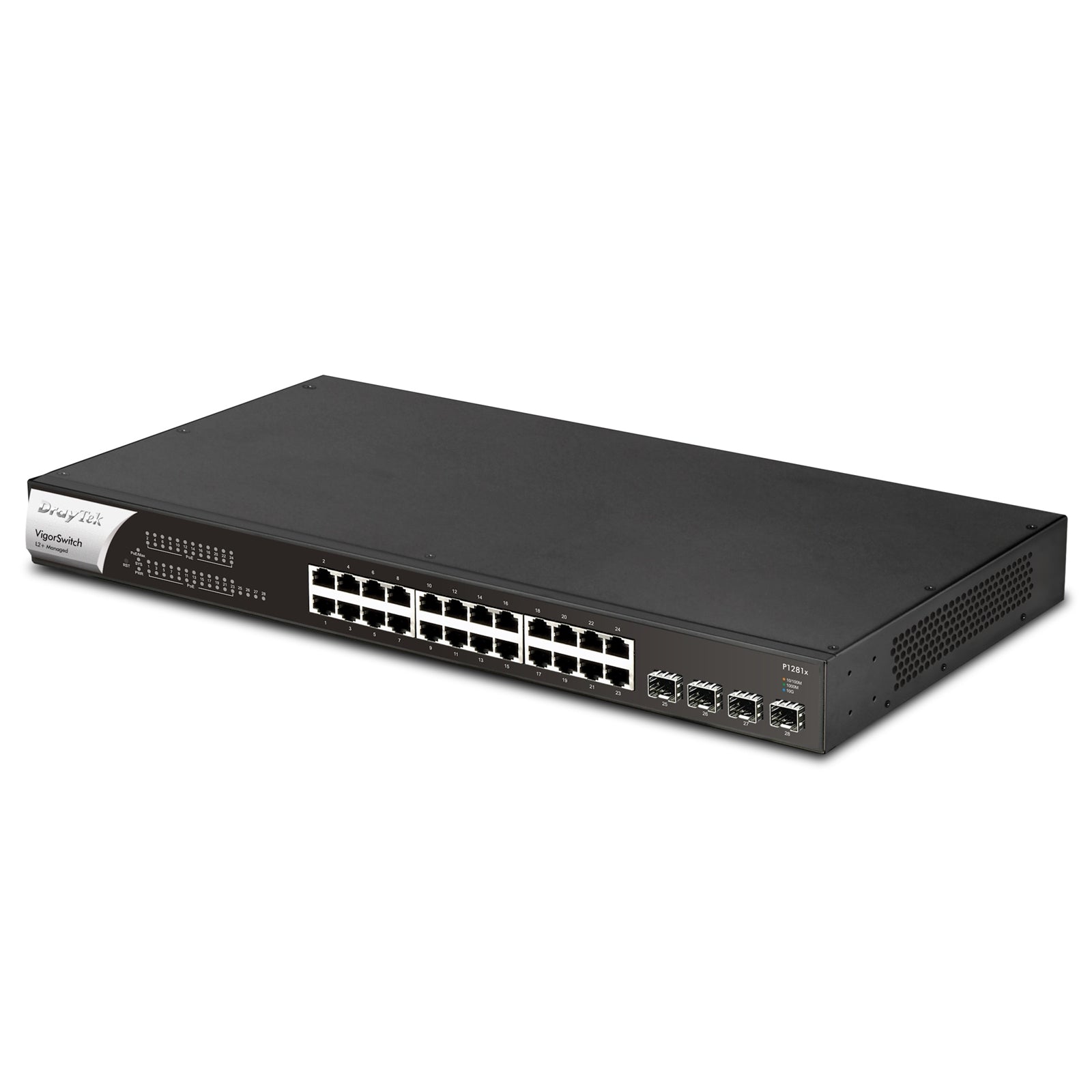 DrayTek VSP1281X-K 24-Port PoE+ Managed Switch 140W 10GbE SFP+ DrayTek VSP1281X-K 24-Port PoE+ Managed Switch 140W 10GbE SFP+